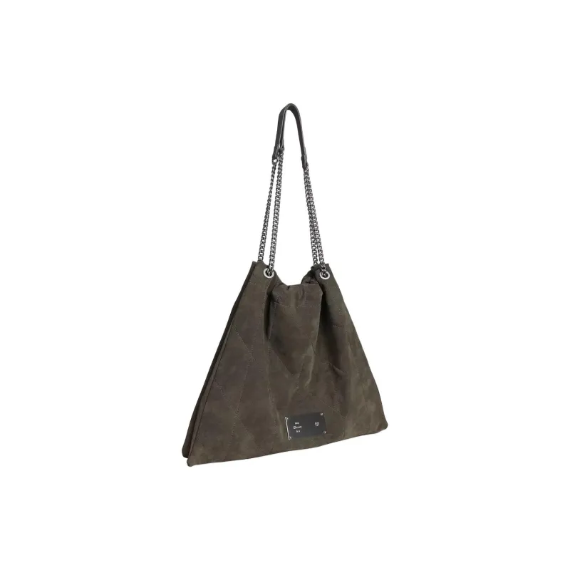 Kikawa Card Synthetic Leather Tote Bag, Shopping Bag, Shoulder Bag Large Size Women's Olive Green-1