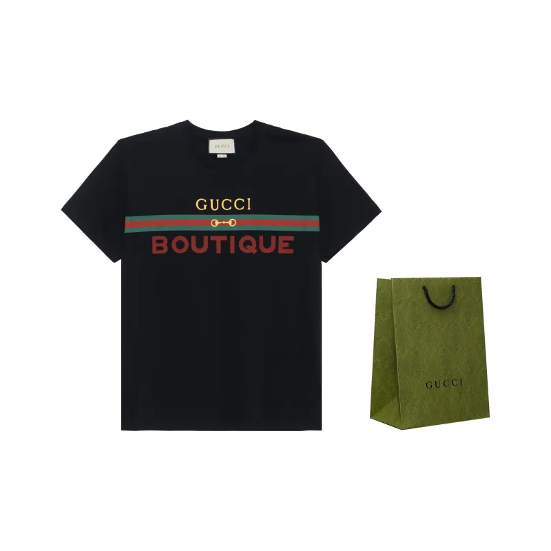 GUCCI Boutique Print T shirt-5
