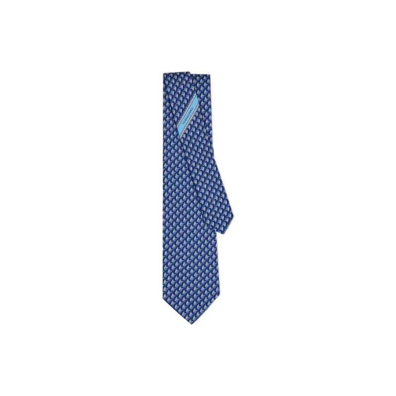 FERRAGAMO Mulberry Silk Ties Men's Dark Blue-0