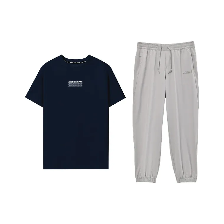 Skechers x Chinatown Market Basic Activity Series Casual Sportswear Men's 2 Piece Set-0