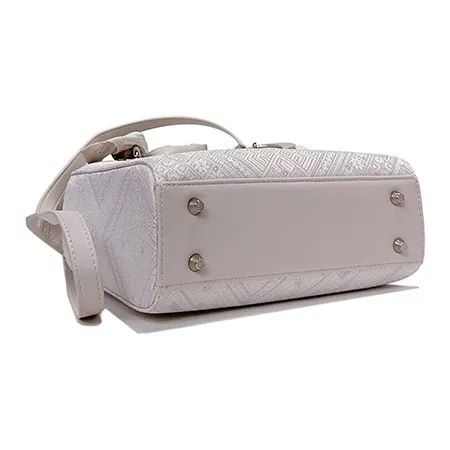 ESNSY Zhuangjin Lady Dior Bag, Shoulder Bag, Crossbody Bag, Handbag Women's Silver Purple/Pure White-11