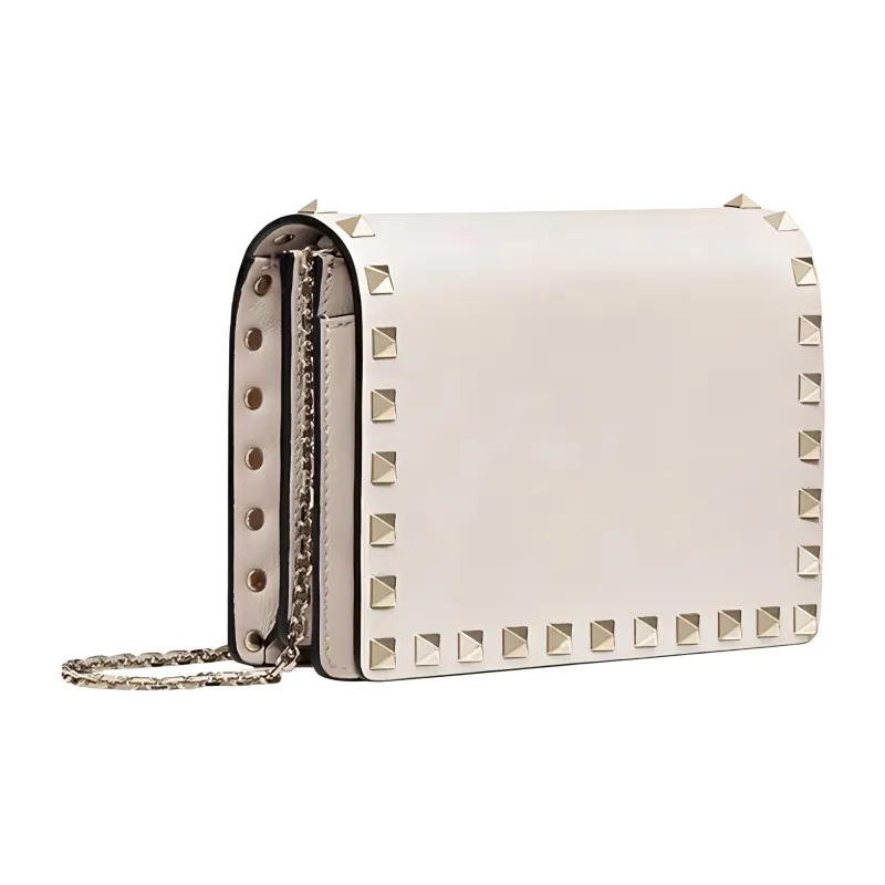 Valentino Calfskin Small Square Bag Crossbody Bag Shoulder Bag Women's White-1
