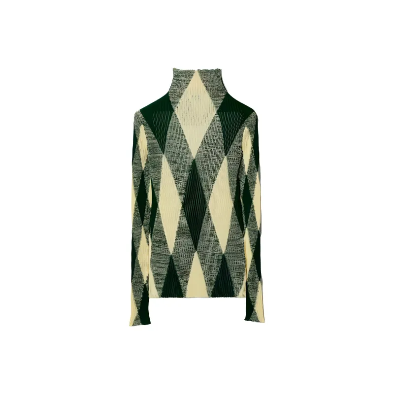 Burberry Argyle High Neck Knit Jumper-1
