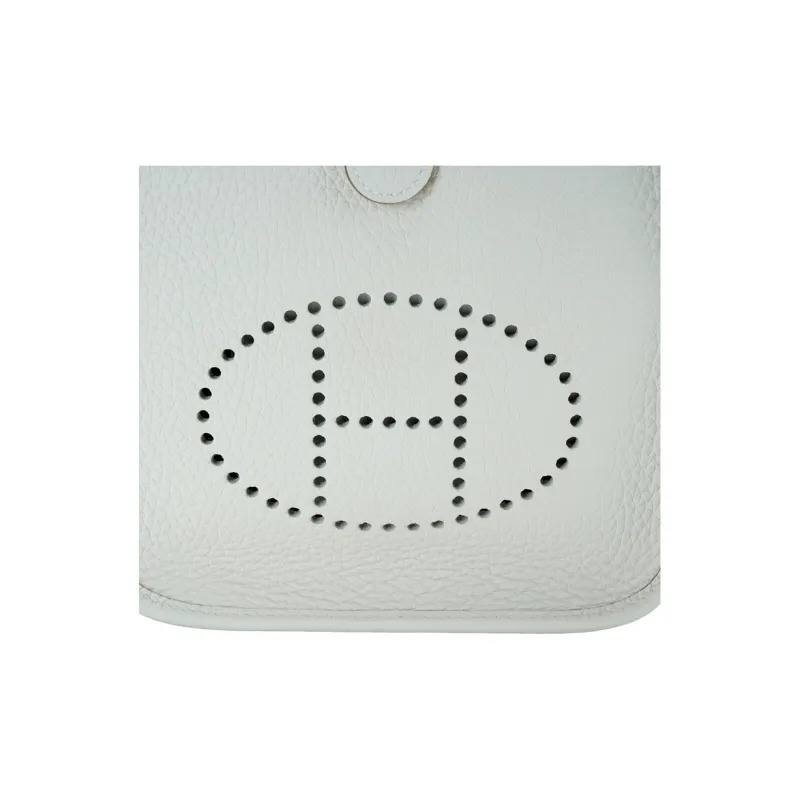 HERMES Evelyne Clemence Cow Leather Evelyn Shoulder Bag, Crossbody Bag Mini Women's Pearl White-4
