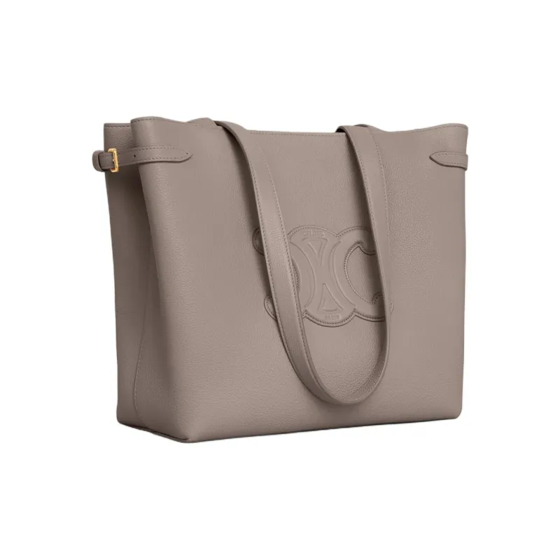 CELINE Triomphe Grain Calfskin Tote Bag, Shopping Bag, Handbag, Shoulder Bag Small Size Women's Pebble-3