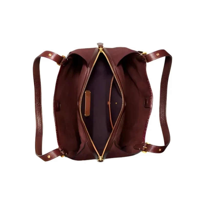 COACH Lori Pebbled Leather Handbag, Shoulder Bag Large Size Women's Burgundy-2