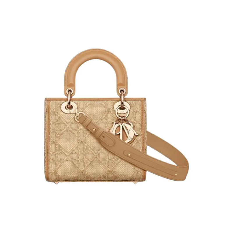 DIOR Lady Dior My ABCDior Natural Cannage Raffia Shoulder Bag, Crossbody Bag, Handbag Trumpets Women's Beige-0