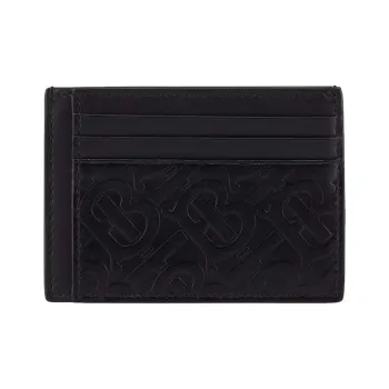 Burberry Monogram Leather Card Case 6 Slot Black
