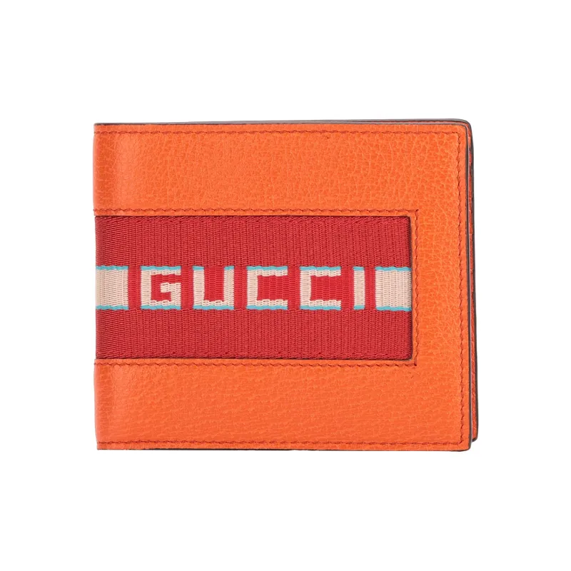 GUCCI Leather Wallet Men's Orange-1