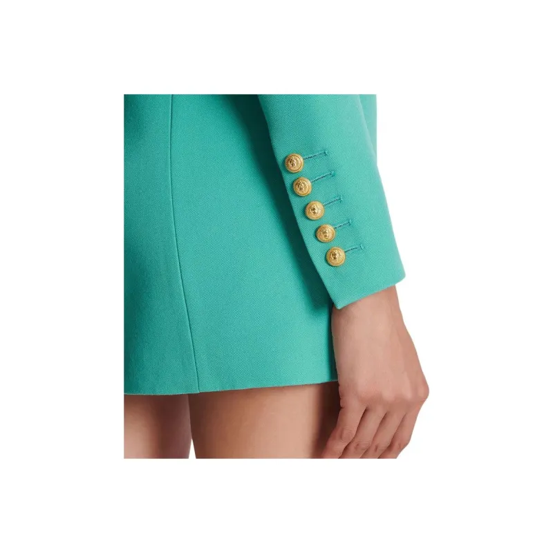 BALMAIN SS23 Long-Sleeved Dresses Women's Emerald-6