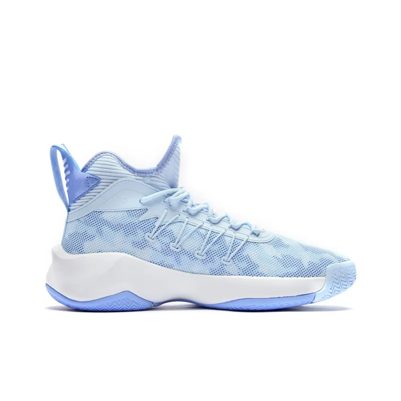 QIAODAN Broken Shadow 1.0 Basketball Shoes Men Mid Top Glacier Blue Rhythmic Blue-1