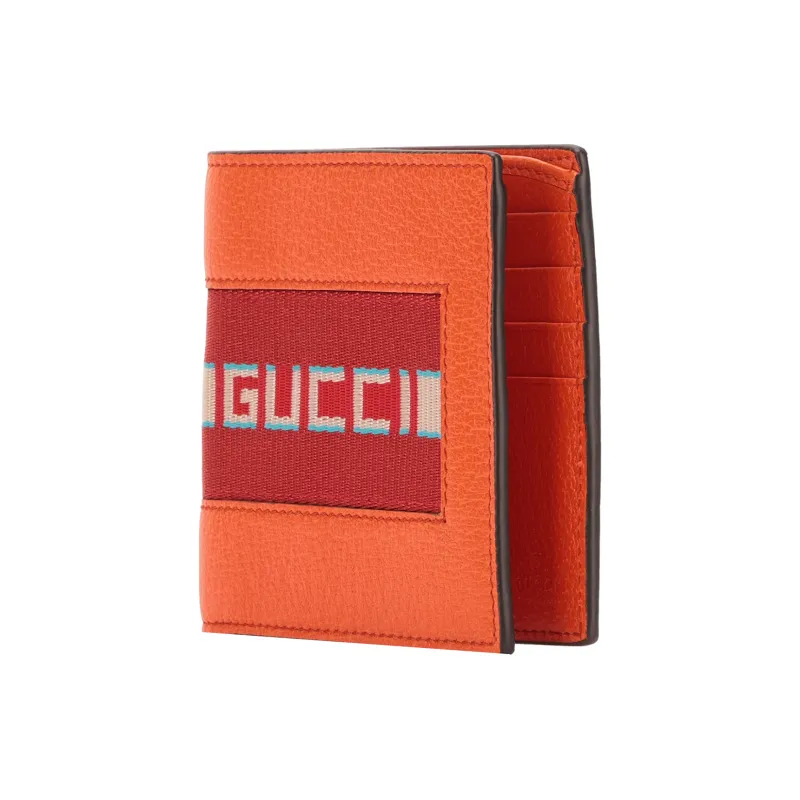 GUCCI Leather Wallet Men's Orange-3