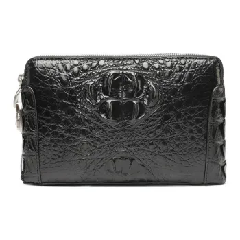 DOSRFINI Crocodile Leather Clutch Men's Black