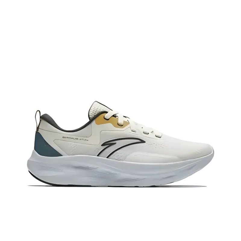 Anta Dust Free Cushioning Rebound Lightweight Anti slip Low Top Running Shoes Men's Beige Green-1