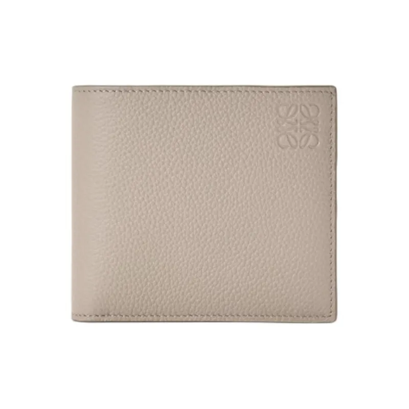 LOEWE Bifold Coin Soft Grain Calfskin Wallet Unisex Ecru-0