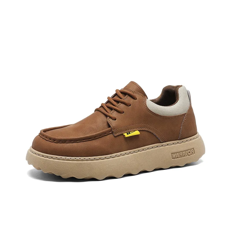 Warrior Coverage Height Increasing Abrasion Resistant Lightweight Slip Resistant Low Top Casual Shoes Men's Khaki-1