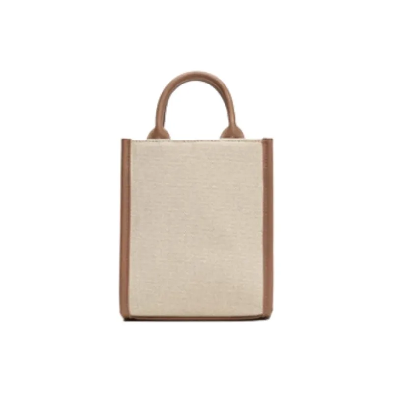 Champion Fabric Tote Bag Shopping Bag Handbag Small Size Women's Brown/Dark Blue/Black/White-3