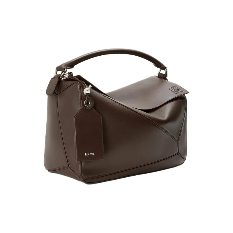 LOEWE Sheepskin Shoulder Bag, Crossbody Bag, Handbag Tubas Women's Brownie Dark Brown-3