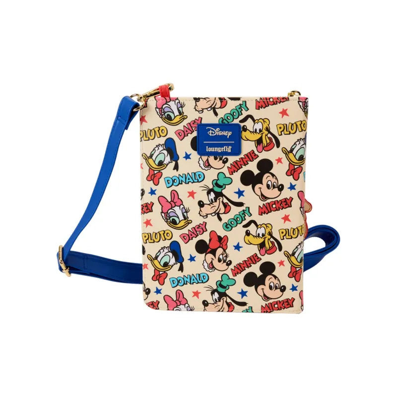 Loungefly Mickey Mouse And Friends Classic Full Print Filling Stationery Zipper Crossbody Laptops-3