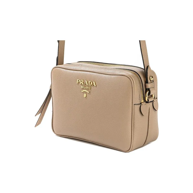 PRADA Cow Leather Crossbody Bag, Shoulder Bag Women's Nude Pink-2