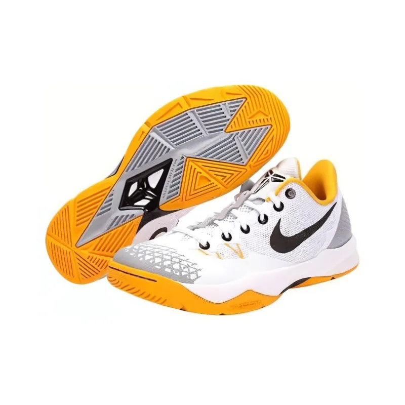 Nike Venomenon 4 Anti Slip And Wear Resistant Balance Low Top Basketball Shoes Men's White Black Yellow-4