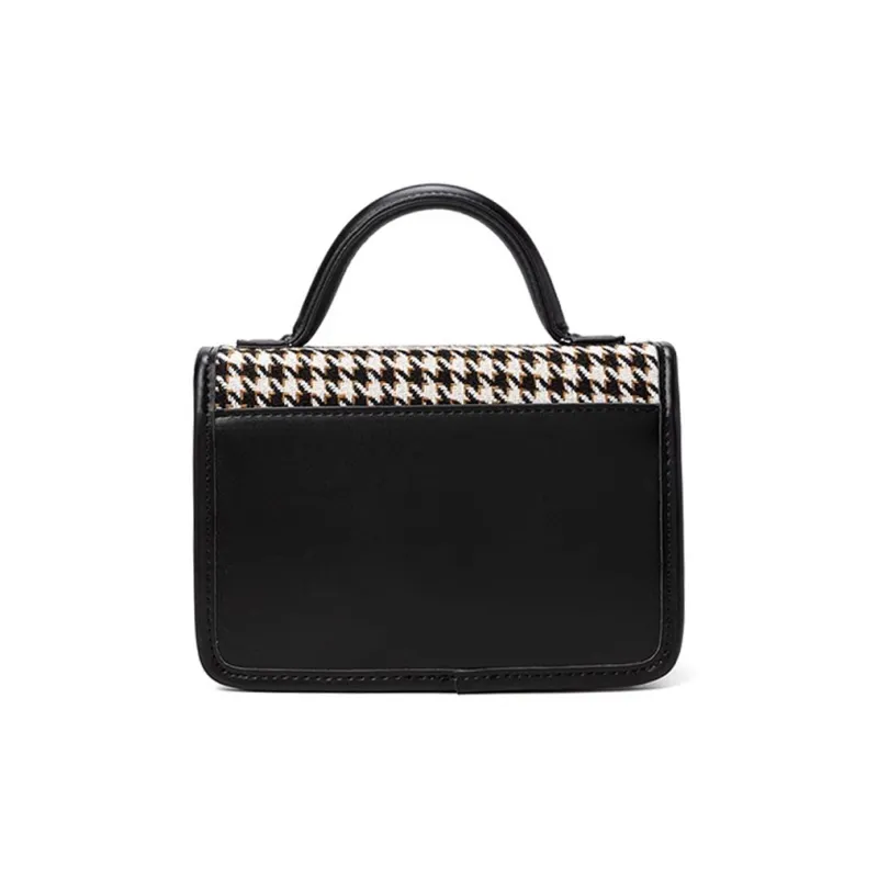 CLEVER& KETCH PU Messenger Bag Shoulder Bag Crossbody Bag Handbag Regular Women's Houndstooth Pattern-5