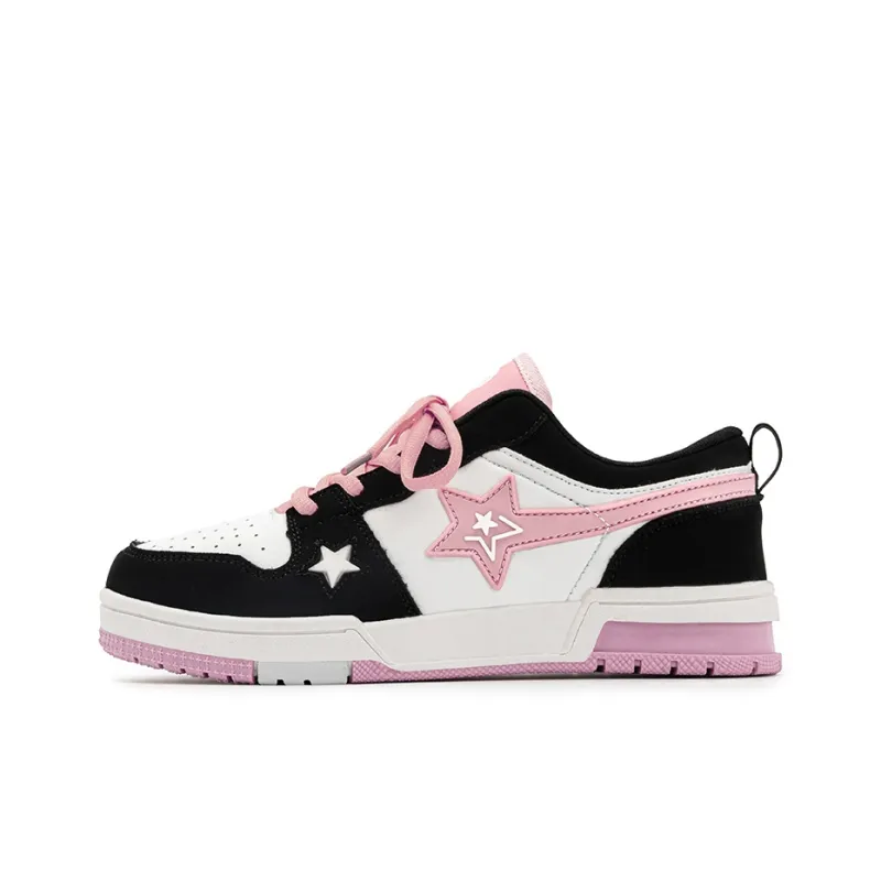 BEIER Stars Collection Durable Lightweight And Breathable Low Top Skateboard Shoes Unisex Black White-7