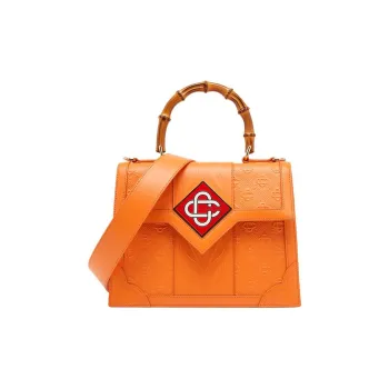 CASABLANCA Genuine Leather Shoulder Bag Crossbody Bag Handbag Women's Orange
