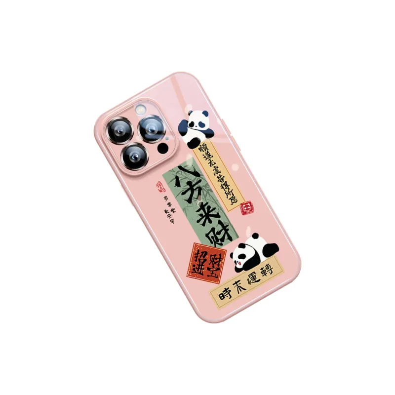 Sen Dog Glass Material Advanced Niche Panda Cute Phone Cases Suitable For Apple 15Promax/Pro/Plus/14/13/12-22