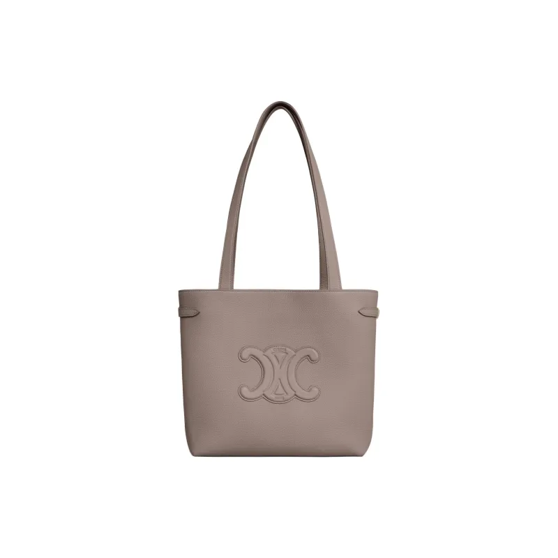 CELINE Triomphe Grain Calfskin Tote Bag, Shopping Bag, Handbag, Shoulder Bag Small Size Women's Pebble-1