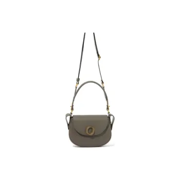 BOB ORE BLUE COLLECTION Cow Leather Saddle Bag Portable Crossbody Bag Shoulder Bag Medium Size Women's Tin Gray