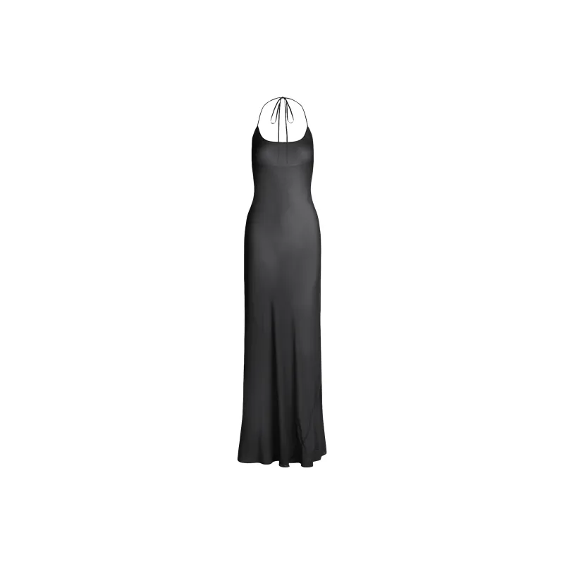 SKIMS SHEER COVER UPS LONG HALTER DRESS Slip Dress Women's-0