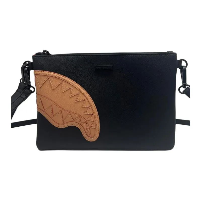 SPRAYGROUND PVC Envelope Bag, Clutch Trumpets Unisex Black Brown-1