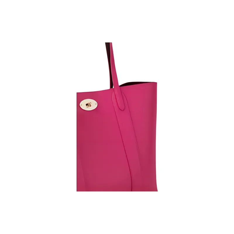 Mulberry Grained Cow Leather One Shoulder Handbags Small Size Women's Pink-4