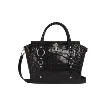 Vivienne Westwood BETTY Leather Handbag Medium Size Women's Black