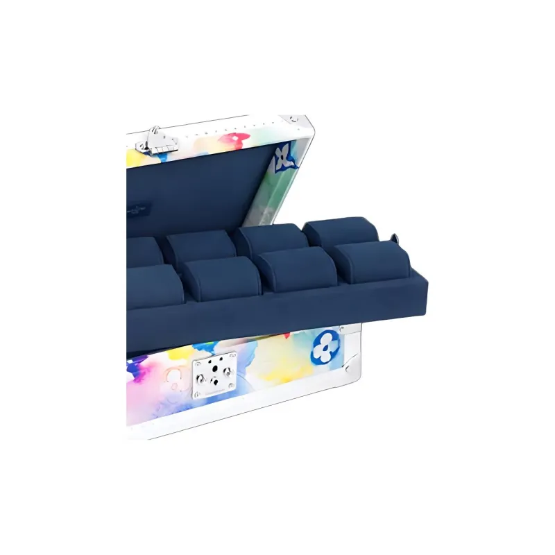LOUIS VUITTON Coated Canvas With Leather Storage Box Hard Case Unisex Watercolor Tie Dye-4