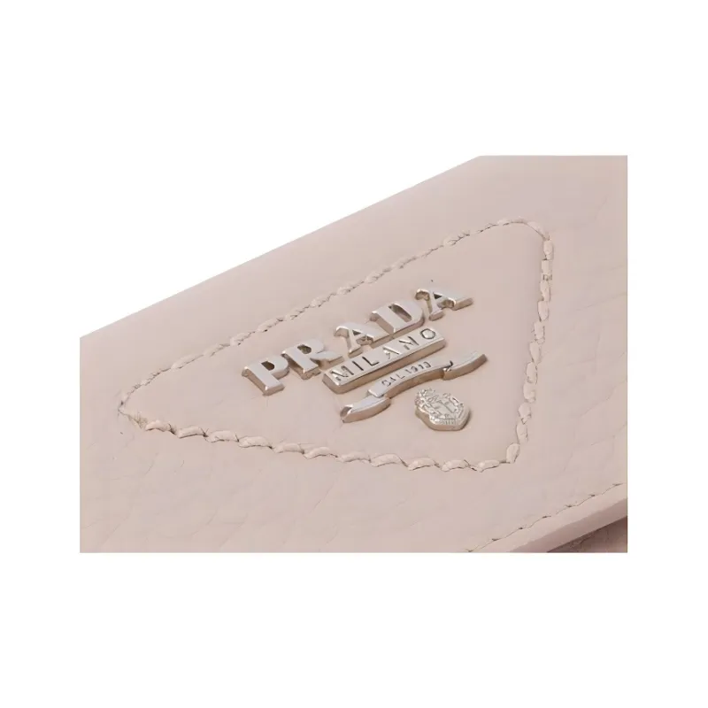 PRADA Leather Key Pouch Women's Water Lily Color-4