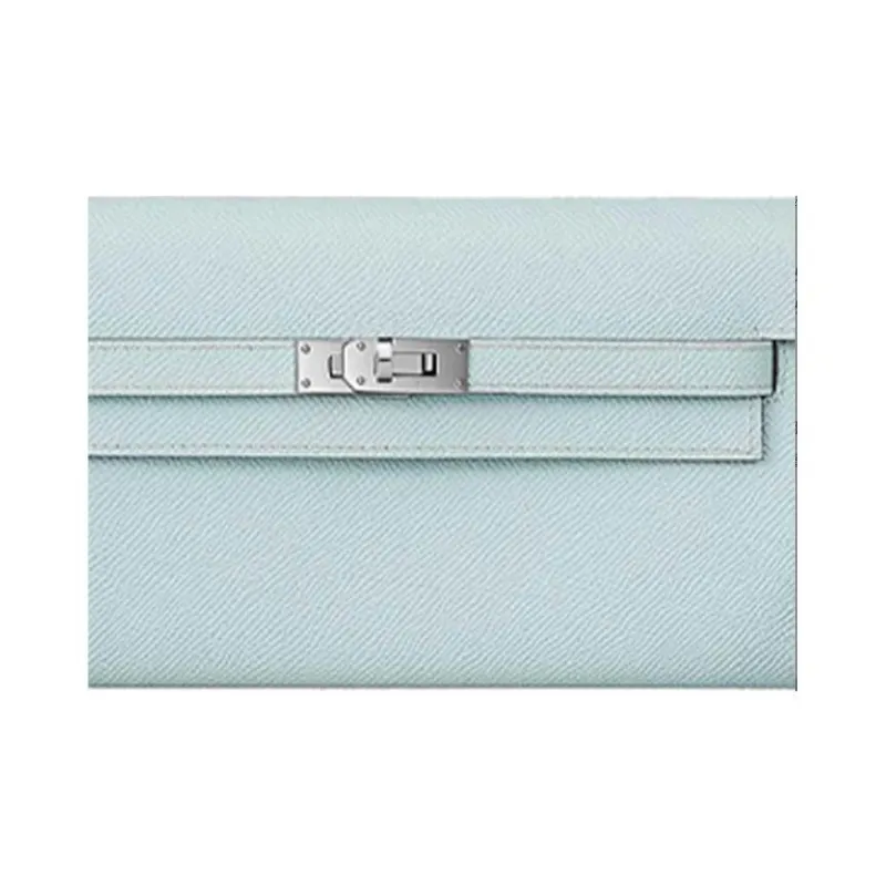 HERMES Kelly To Go Epsom Leather Wallets Shoulder Bag Crossbody Bag Women's Ice Blue-4