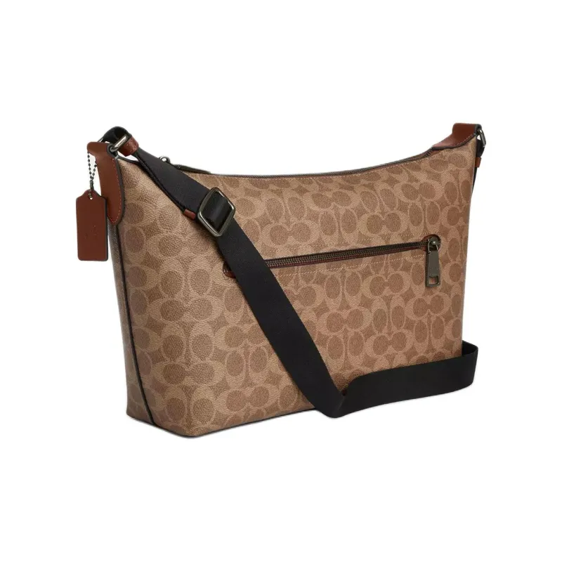 COACH PEANUTS Collaboration Coated Canvas Crossbody Bags Tubas Men's Tan-1