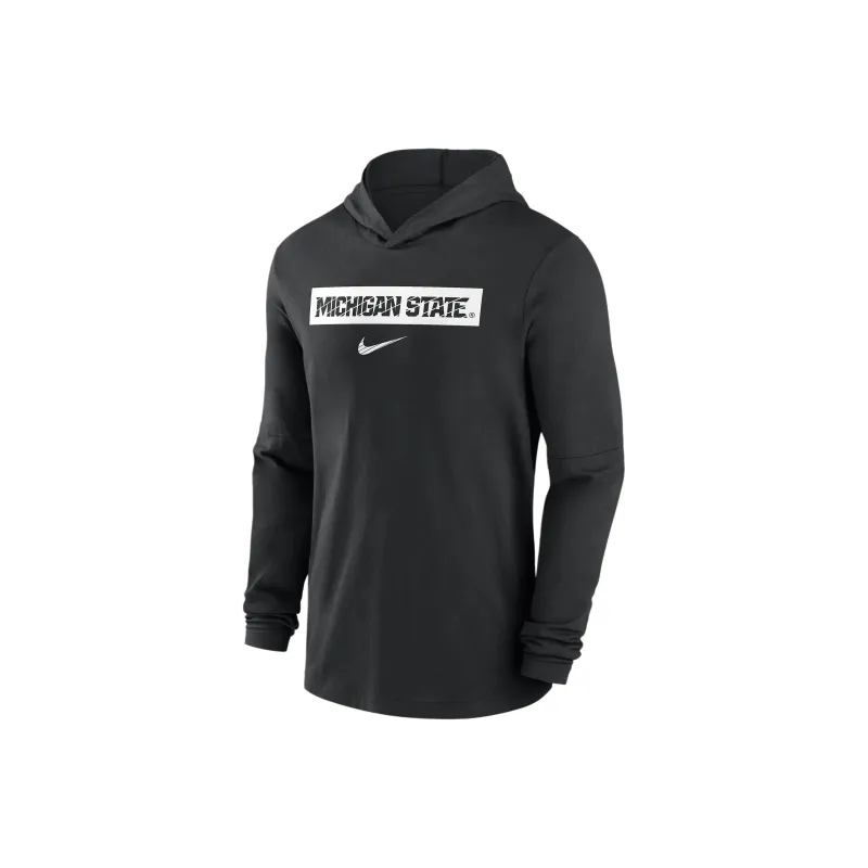Nike Michigan State Spartans Sideline Men's Nike Dri FIT College Long Sleeve Hooded Top-0