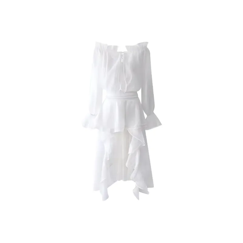HUINIAN Long Sleeved Dresses Women's White-0