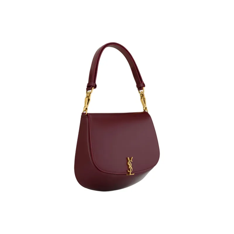 SAINT LAURENT Leather One Shoulder Handbag Women's Cabernet Sauvignon Red Color-1