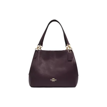 COACH Hallie Leather One Shoulder Handbag Women's Purple
