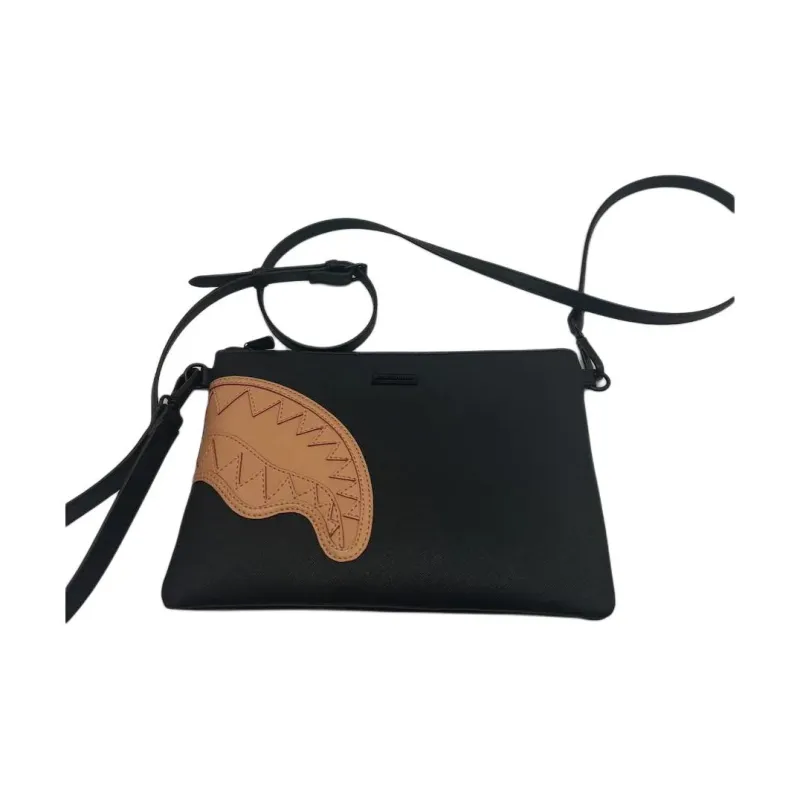 SPRAYGROUND PVC Envelope Bag, Clutch Trumpets Unisex Black Brown-4