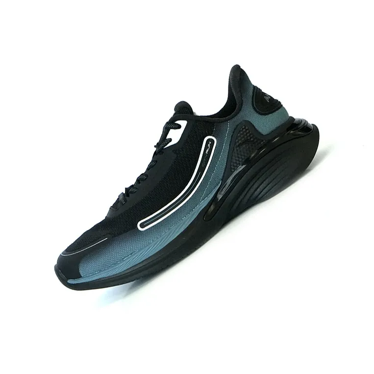 Anta Cushioning Anti Slip And Wear Resistant Low Top Running Shoes Men's Black Blue Silver-3