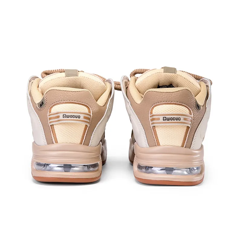 GWODUO Slip Resistant Cushioning Height Increasing Low Top Puffy Skateboard Shoes Unisex-13