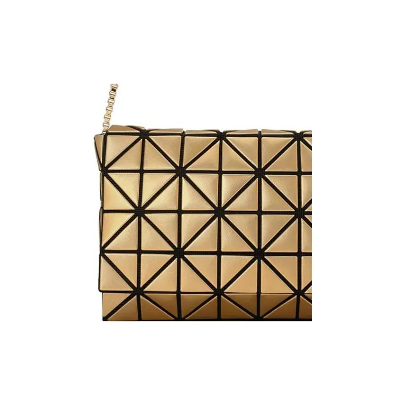 ISSEY MIYAKE PLATINUM COFFRET PU Shoulder Bag Women's Gold-2