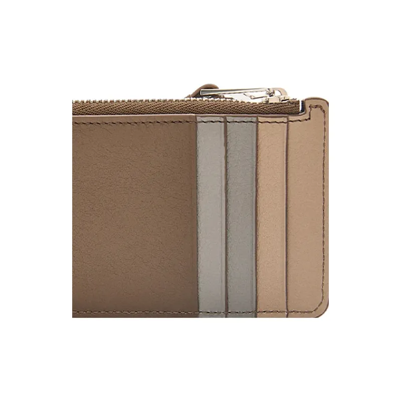 LOEWE Puzzle Cow Leather Card Holder Men's Asphalt Gray/Winter Brown-4