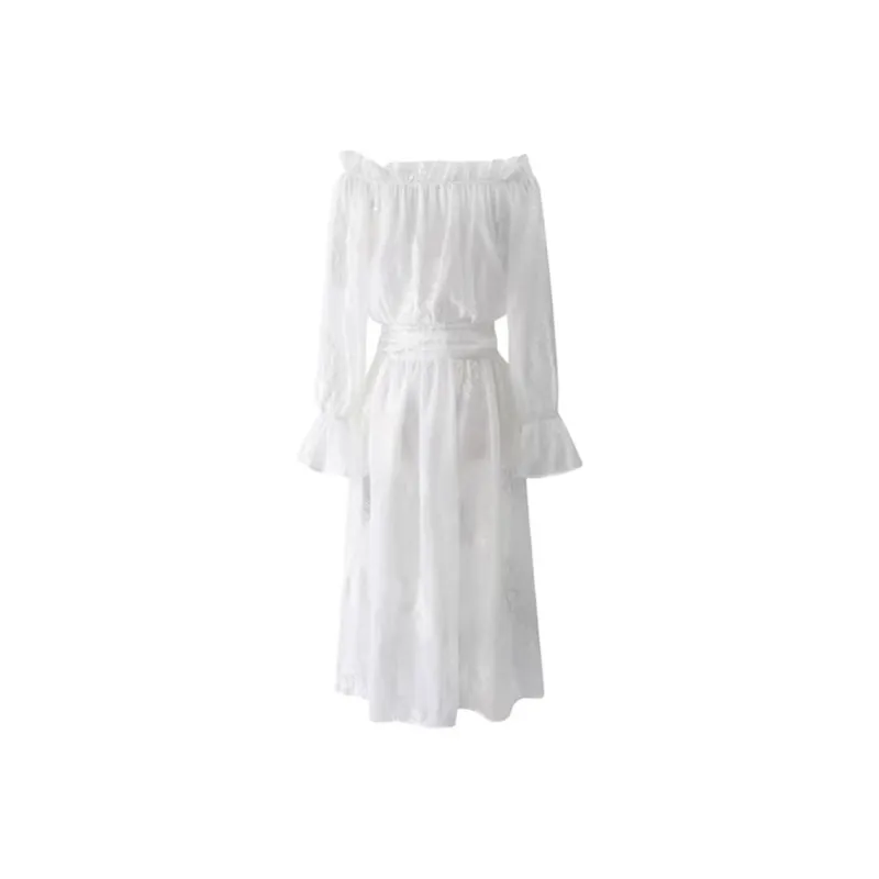 HUINIAN Long Sleeved Dresses Women's White-1
