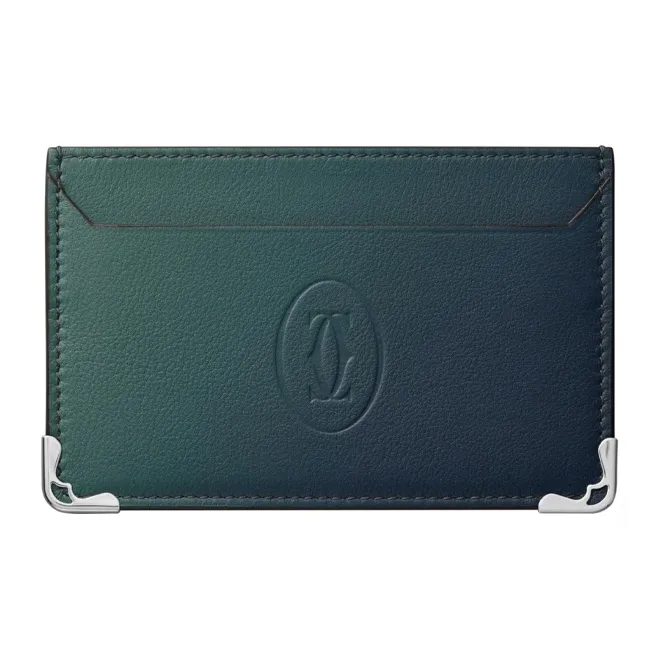 CARTIER Cow Leather Card Holder Women's Gradient Blue-0